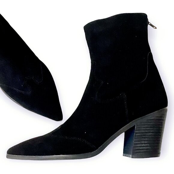 New in box,  Silent D Boots, Miller Pointed Toe Ankle Boots Black Suede, Size 38 - Picture 2 of 14